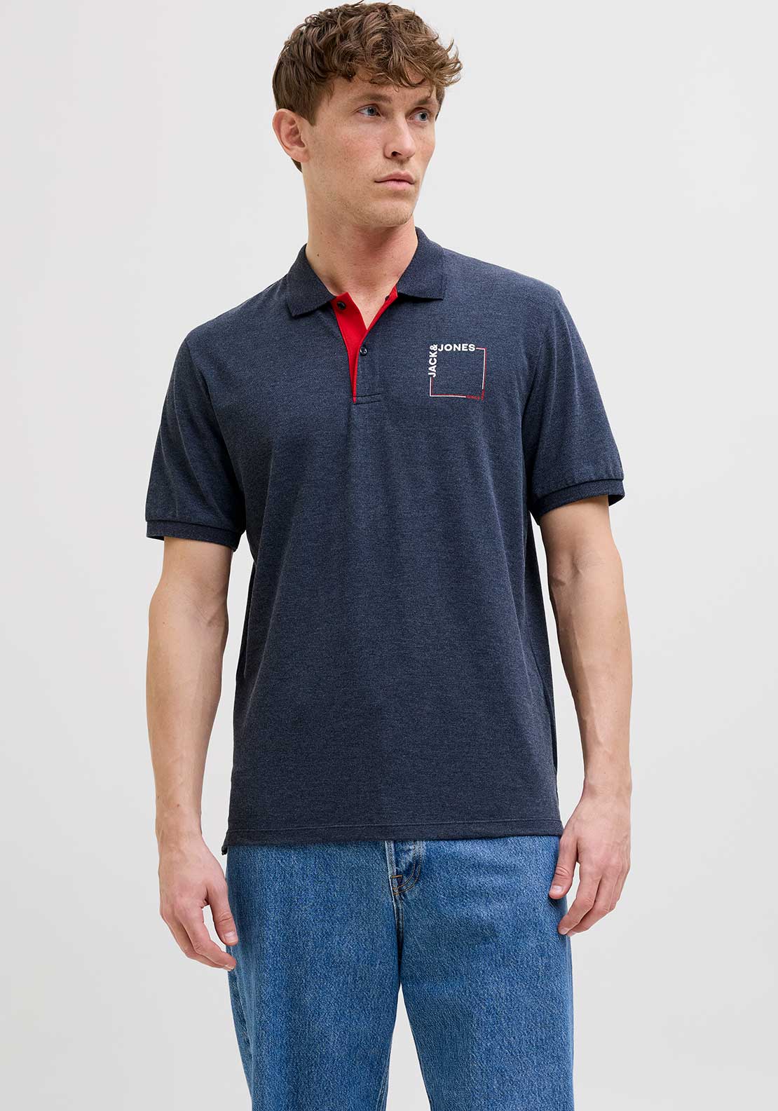 Jack & Jones Verner Polo Shirt, Sky Captain Melange