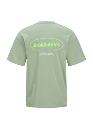 Jack & Jones Boy Bradley Graphic Short Sleeve Tee, Iceberg Green