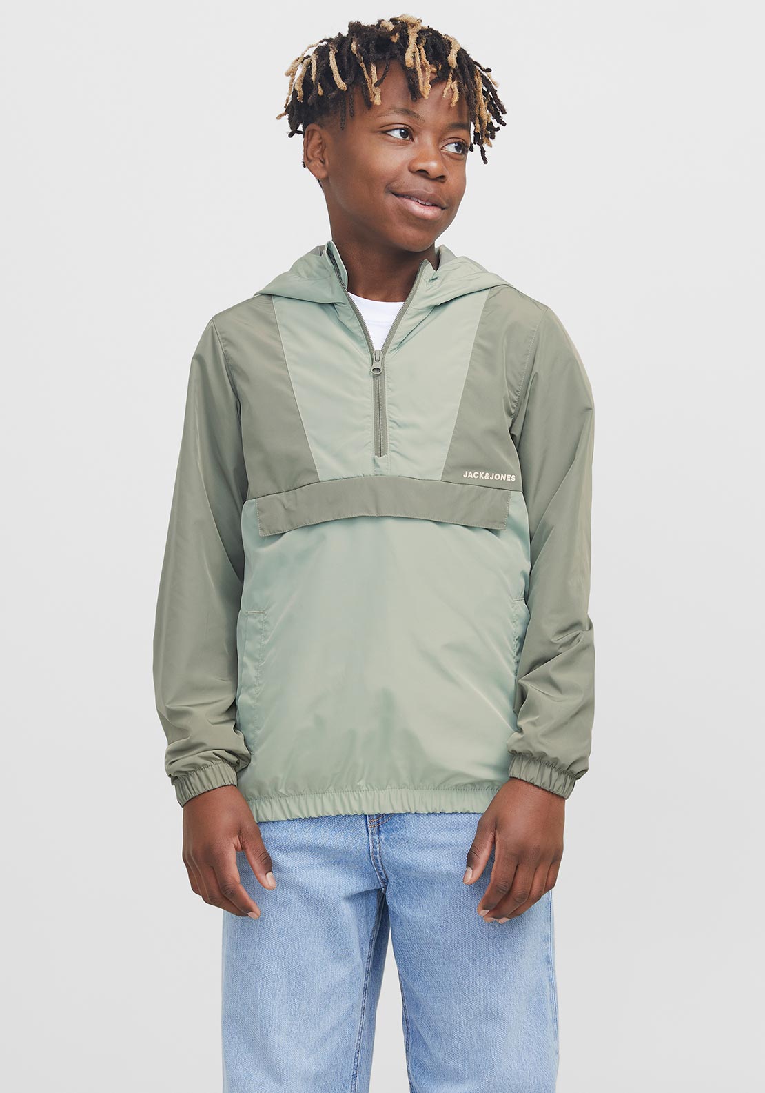 Jack & Jones Boy Hooded Windbreaker, Iceberg Green