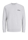 Jack & Jones Beau Crew Neck Sweatshirt, Light Grey