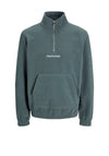 Jack & Jones Vester Quarter Zip Fleece, Grey Blue