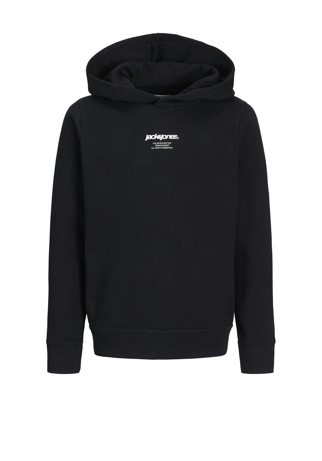 Jack & Jones Tarmac Camo Back Long Sleeve Hoodie, Black