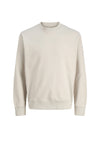 Jack & Jones Boy Chad Branding Long Sleeve Sweater, Silver Lining