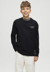 Jack & Jones Boy Chad Branding Long Sleeve Sweater, Black