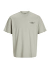 Jack & Jones Boy Chad Branding Short Sleeve Tee, Silver Lining