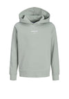 Jack & Jones Tarmac Camo Back Long Sleeve Hoodie, Aqua Gray
