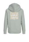 Jack & Jones Tarmac Camo Back Long Sleeve Hoodie, Aqua Gray