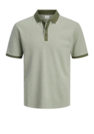 Jack & Jones Logan Polo Shirt, Sage Green Melange
