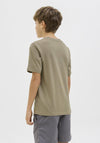 Jack & Jones Boys Frederik Box Script Tee, Silver Sage