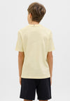 Jack & Jones Boys Frederik Box Script Tee, Double Cream