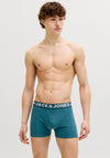 Jack & Jones Sense 3 Pack Cotton Stretch Trunks, Teal Multi