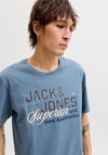 Jack & Jones Varsity Logo T-Shirt, Blue Mirage