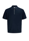 Jack & Jones Boys Short Sleeve Knit Polo, Navy