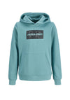 Jack & Jones Boys Cole Print Long Sleeve Hoodie, Green