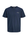 Jack & Jones Boys College Logo Short Sleeve Tee, Navy
