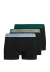 Jack & Jones Wesley 3 Pack Cotton Stretch Trunks, Black Multi