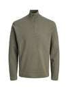 Jack & Jones Boys Knit Half Zip Jumper, Green