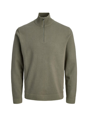 Jack & Jones Boys Knit Half Zip Jumper, Green