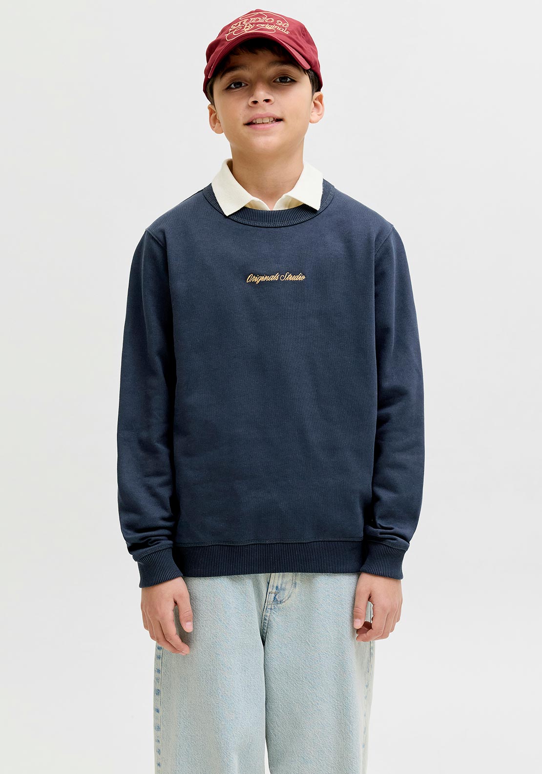 Jack & Jones Boy Norrebro Long Sleeve Sweater, Navy