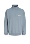 Jack & Jones Boys Norre Quarter Zip Sweater, Grey