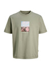 Jack & Jones Boys Photo Short Sleeve Tee, Green