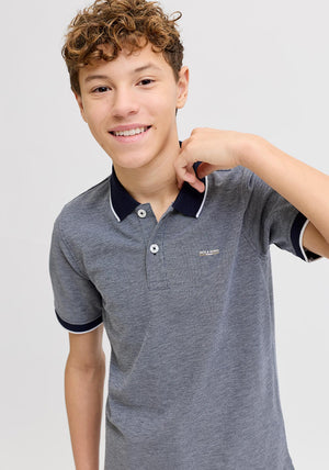 Jack & Jones Boys Blualves Short Sleeve Polo, Navy