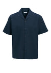 Jack & Jones Mini Boy Global Waffle Short Sleeve Shirt, Navy