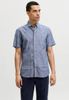 Jack & Jones Summer Linen Blend Shirt, Faded Denim