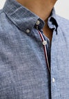 Jack & Jones Summer Linen Blend Shirt, Faded Denim