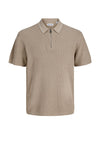 Jack & Jones Boys Short Sleeve Knit Polo, Beige