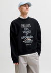 Jack & Jones Menton Typo Crew Neck Sweatshirt, Black