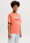Jack & Jones Boys Fusion Short Sleeve Tee, Orange