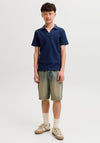 Jack & Jones Boy Harry Short Sleeve Knit Polo, Navy