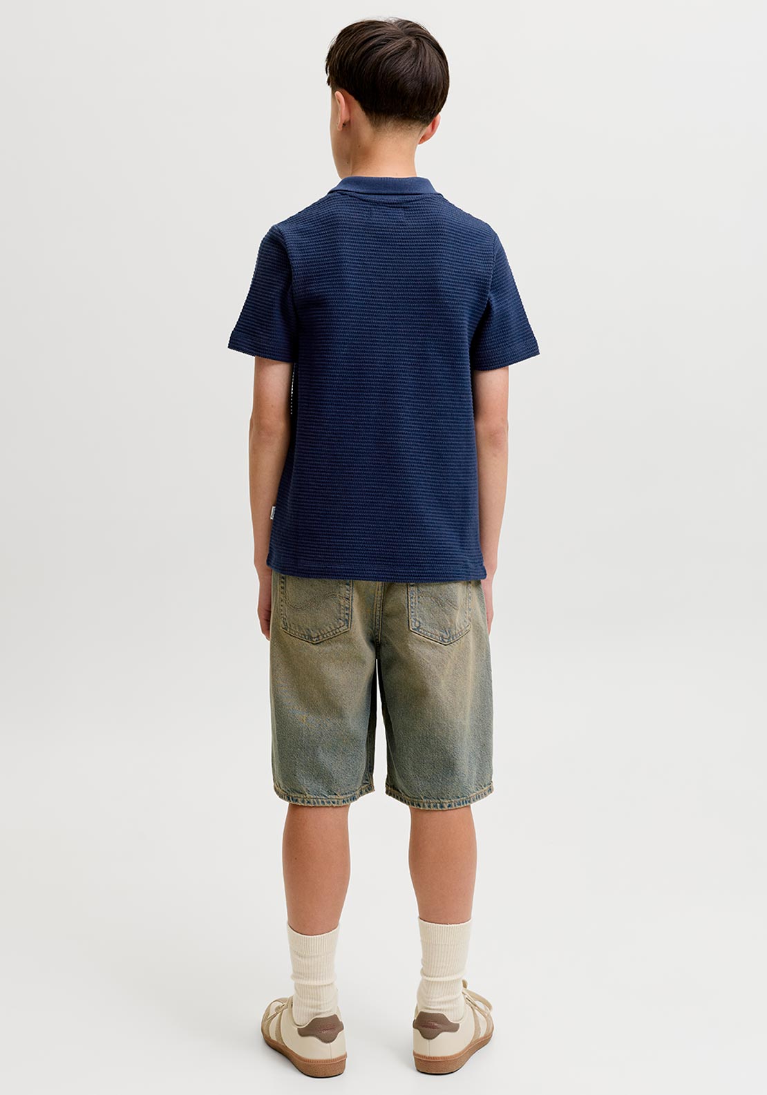Jack & Jones Boy Harry Short Sleeve Knit Polo, Navy