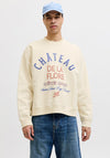 Jack & Jones Menton Typo Crew Neck Sweatshirt, Off White