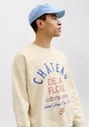 Jack & Jones Menton Typo Crew Neck Sweatshirt, Off White