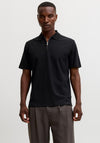Jack & Jones Ethan Zip Polo Shirt, Black