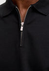 Jack & Jones Ethan Zip Polo Shirt, Black