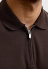 Jack & Jones Ethan Zip Polo Shirt, Brown