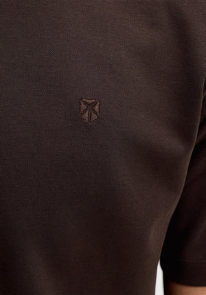Jack & Jones Ethan Zip Polo Shirt, Brown