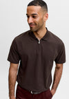 Jack & Jones Ethan Zip Polo Shirt, Brown