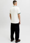 Jack & Jones Paulos Plain Polo Shirt, Off White & Green