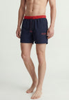 Jack & Jones Maui Archive Swim Shorts, Navy & Red