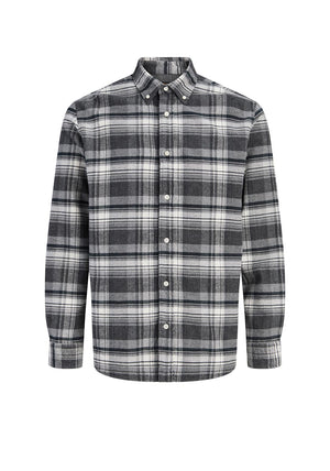 Jack & Jones Boy Stanley Flannel Long Sleeve Shirt, Grey