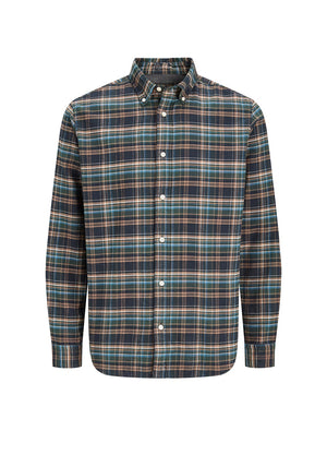 Jack & Jones Boy Stanley Flannel Long Sleeve Shirt, Green