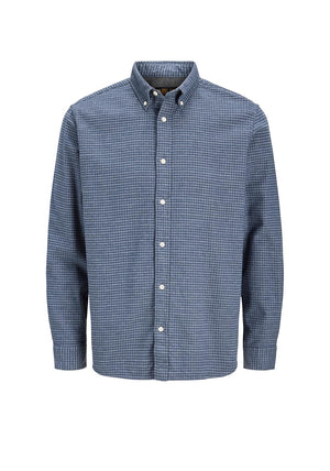 Jack & Jones Boy Stanley Flannel Long Sleeve Shirt, Blue
