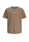 Jack & Jones Boys Point Badge Short Sleeve Tee, Beige