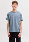 Jack & Jones Boy Daytona Striped Short Sleeve Tee, Blue