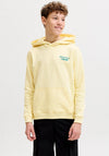 Jack & Jones Boy Norrebro Long Sleeve Back Print Hoodie, Yellow
