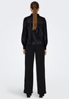JDY Diffi Satin Zebra Print Blouse, Black